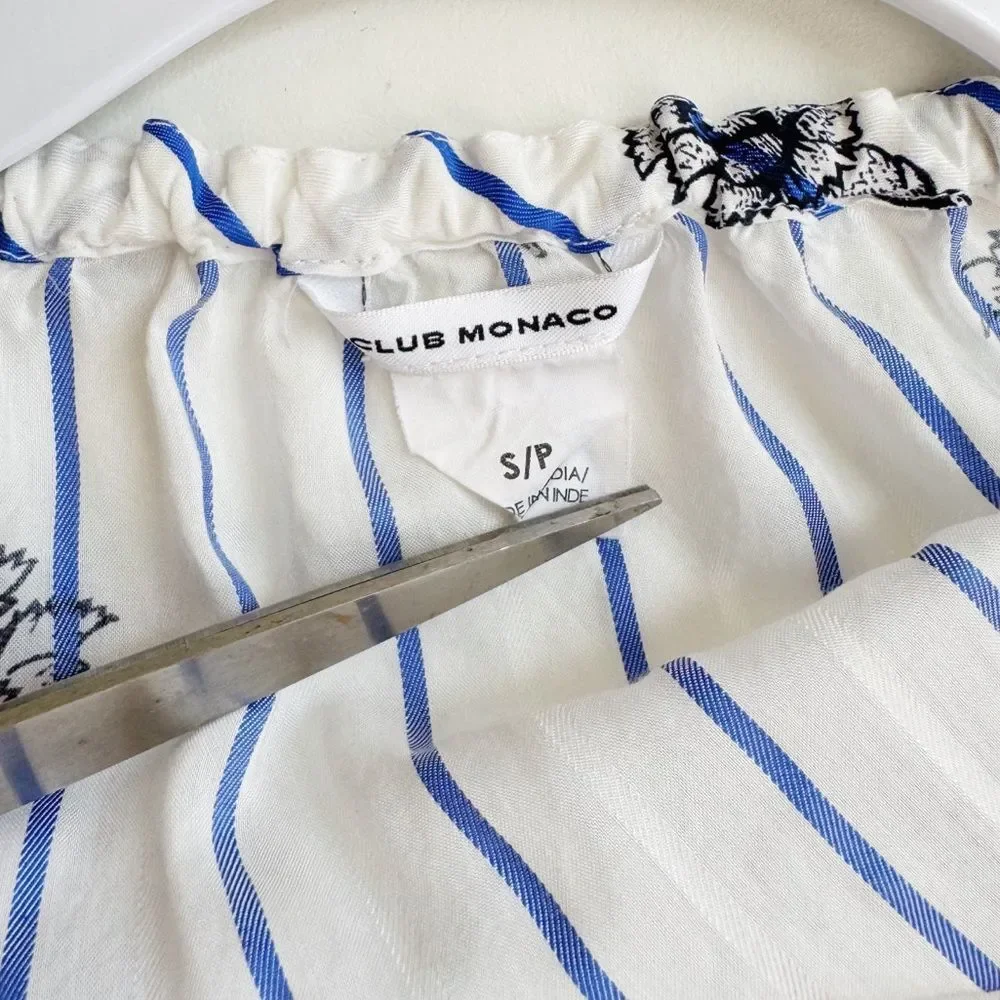 Club Monaco Bindell Ruffle Wrap Blouse Size Small